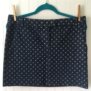 J Crew Polka Dot Denim Skirt